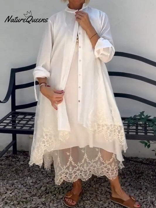 Women's Lace Dress Suit（Dress and Cardigan）