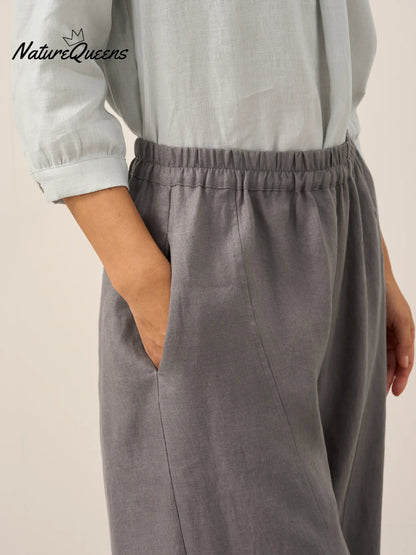 100% Linen Classic Ankle Pants ZOE