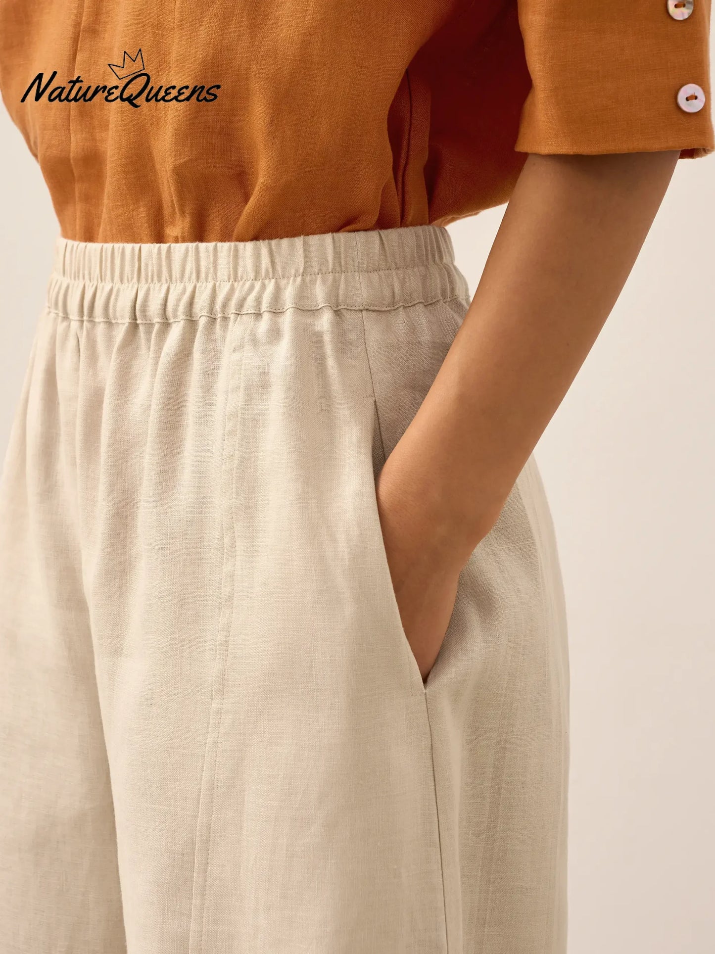 100% Linen Classic Ankle Pants ZOE
