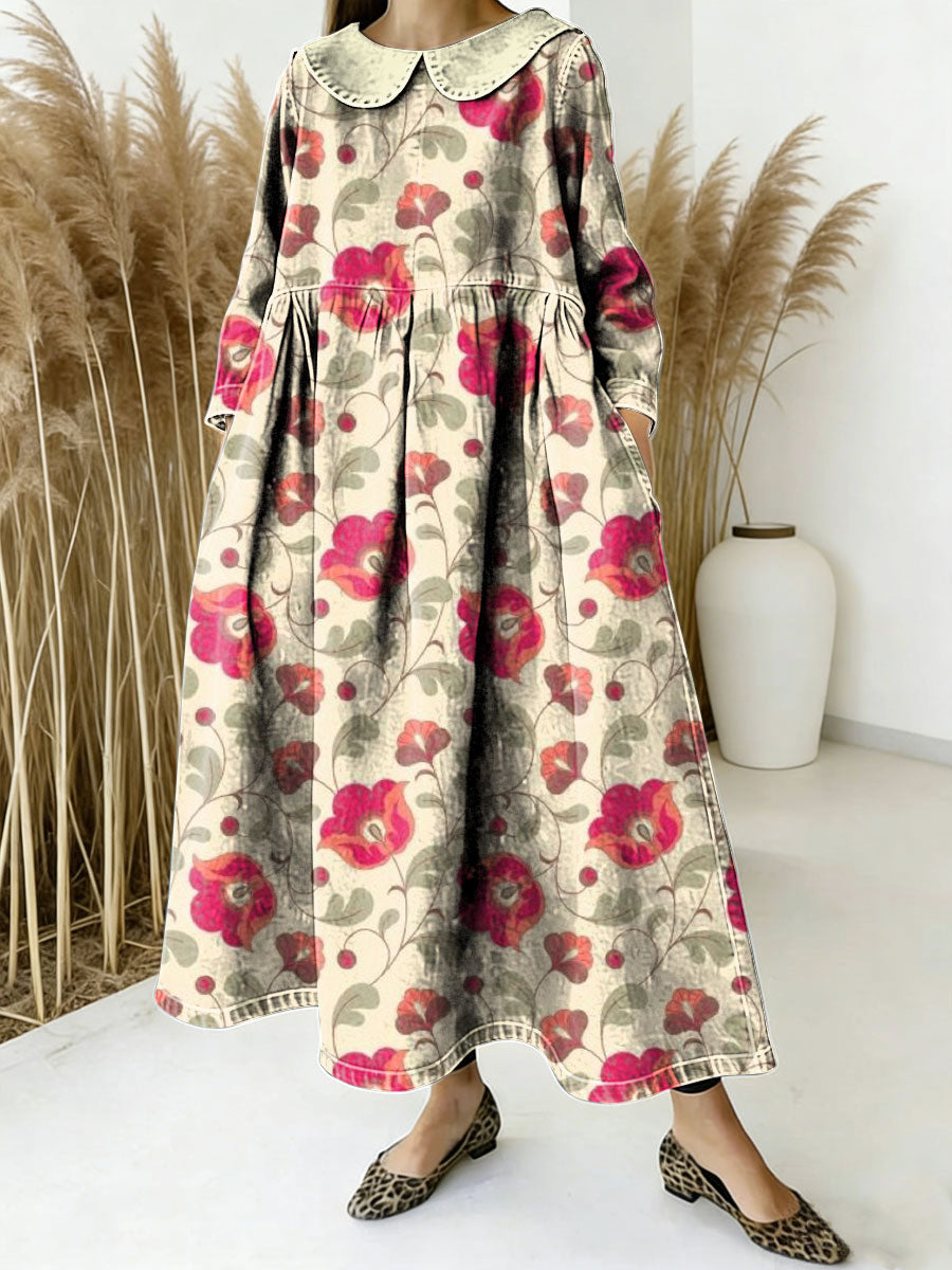 Women's Flowers Floral Pattern Art Print Casual Denim Dress