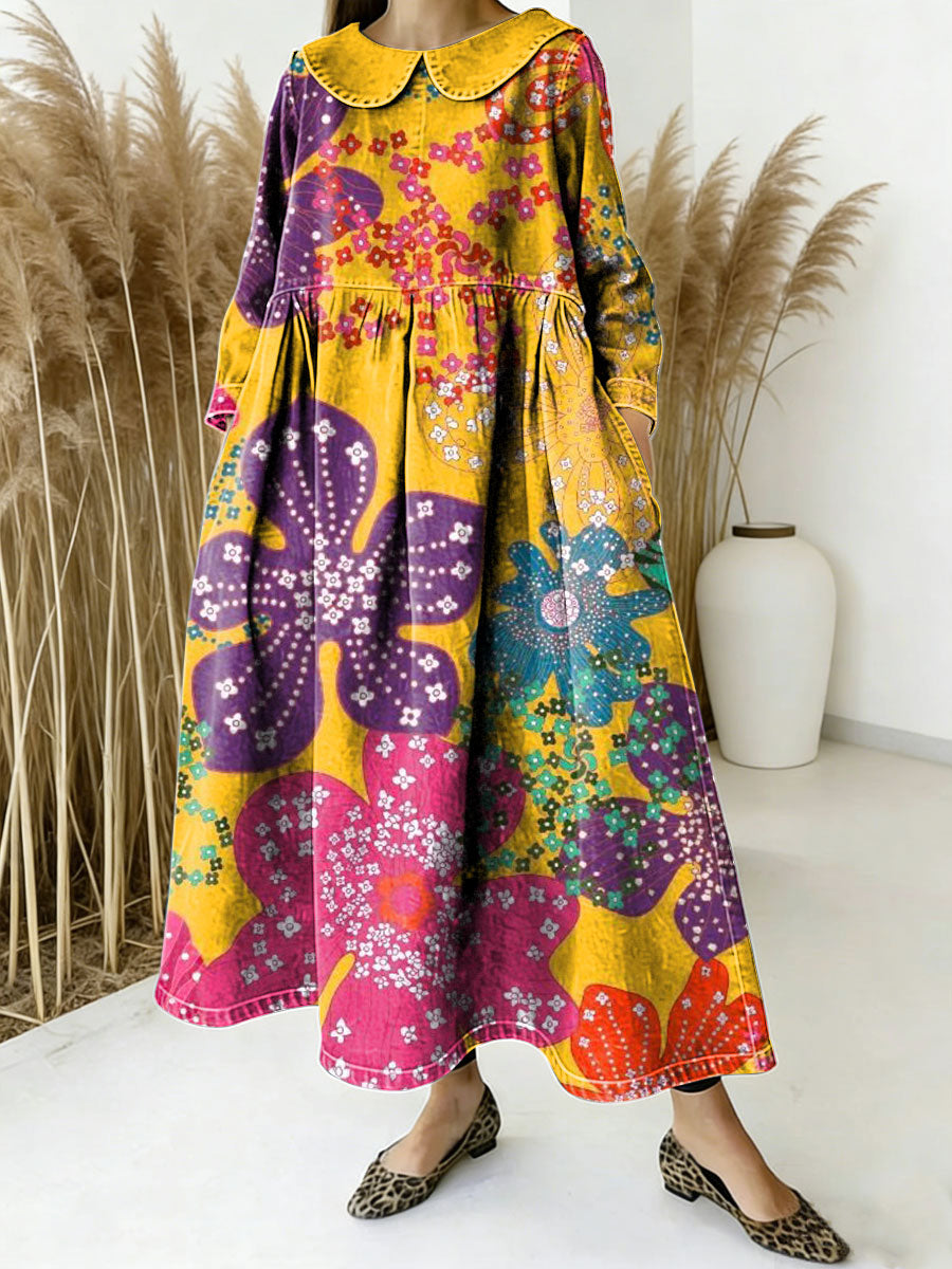 Women's Flowers Floral Pattern Art Print Casual Denim Dress