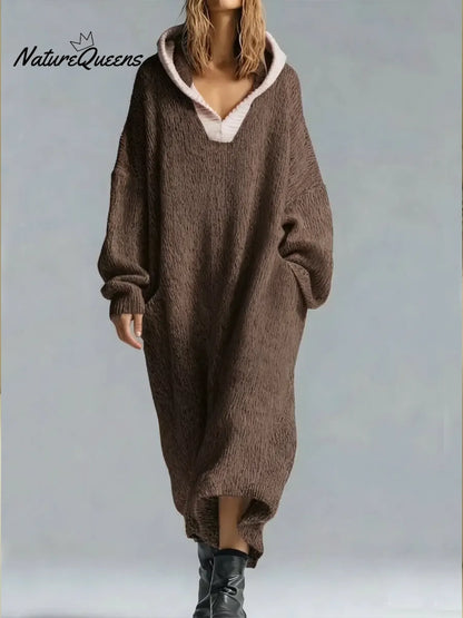 Women's Cozy Hooded Sweater Dress